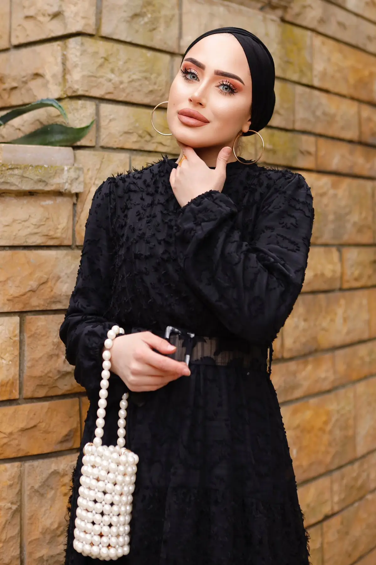 Belted Cutout Chiffon Dress-detail