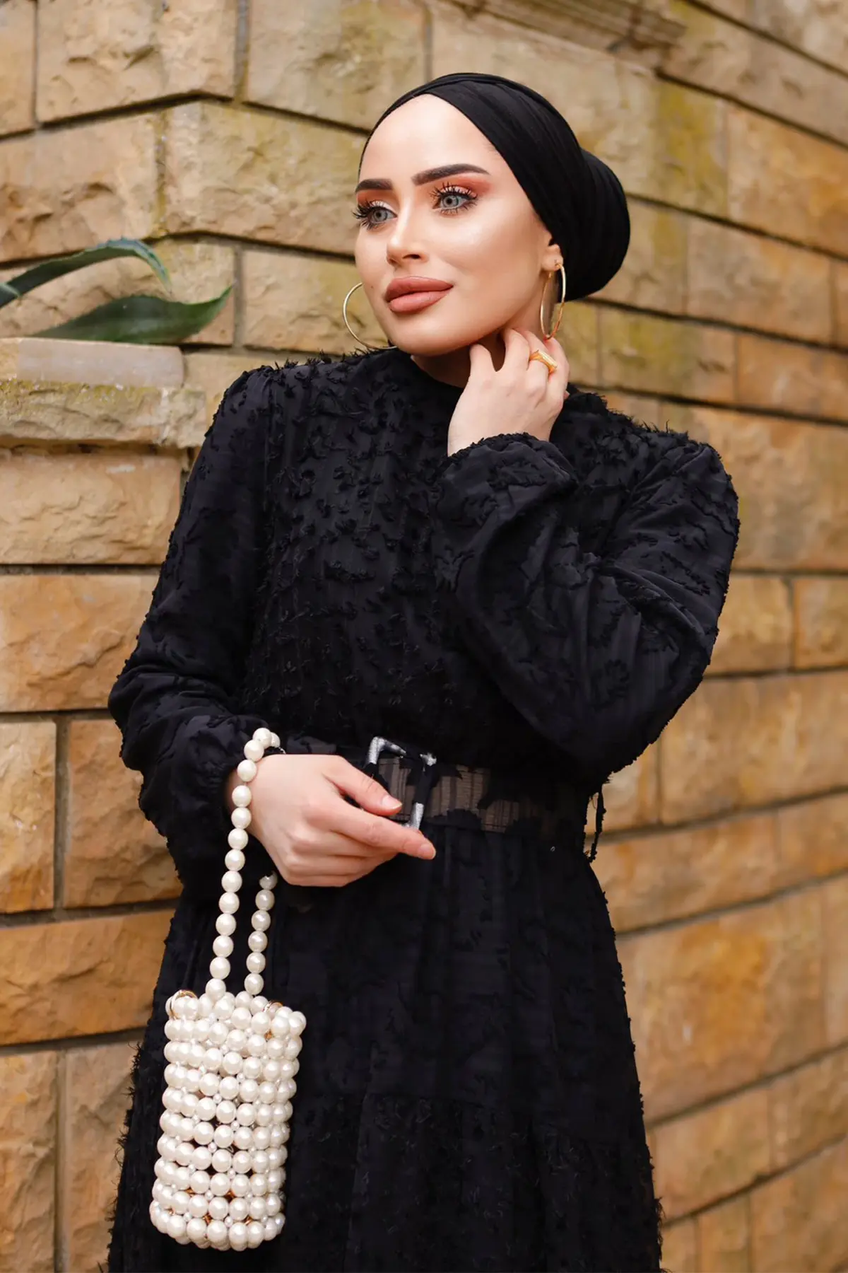 Belted Cutout Chiffon Dress-detail