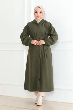 Belted Hijab Coat