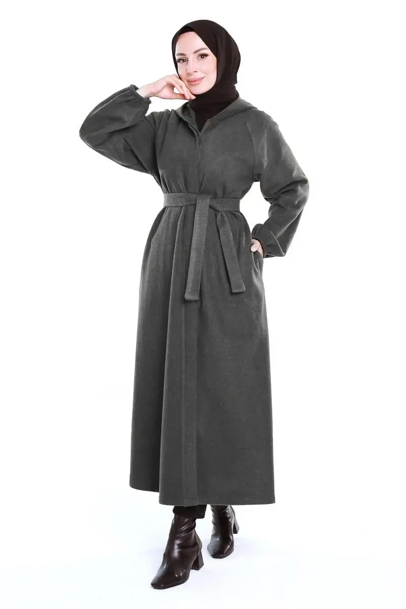 Belted Hijab Coat