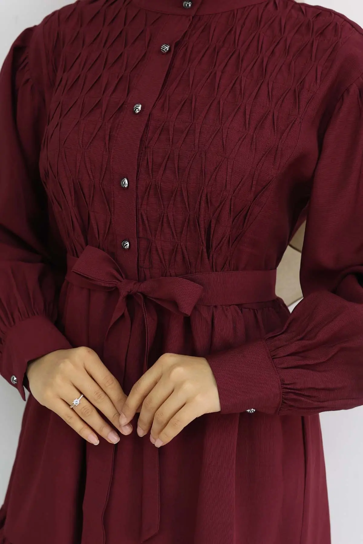 Belted Hijab Dress-detail