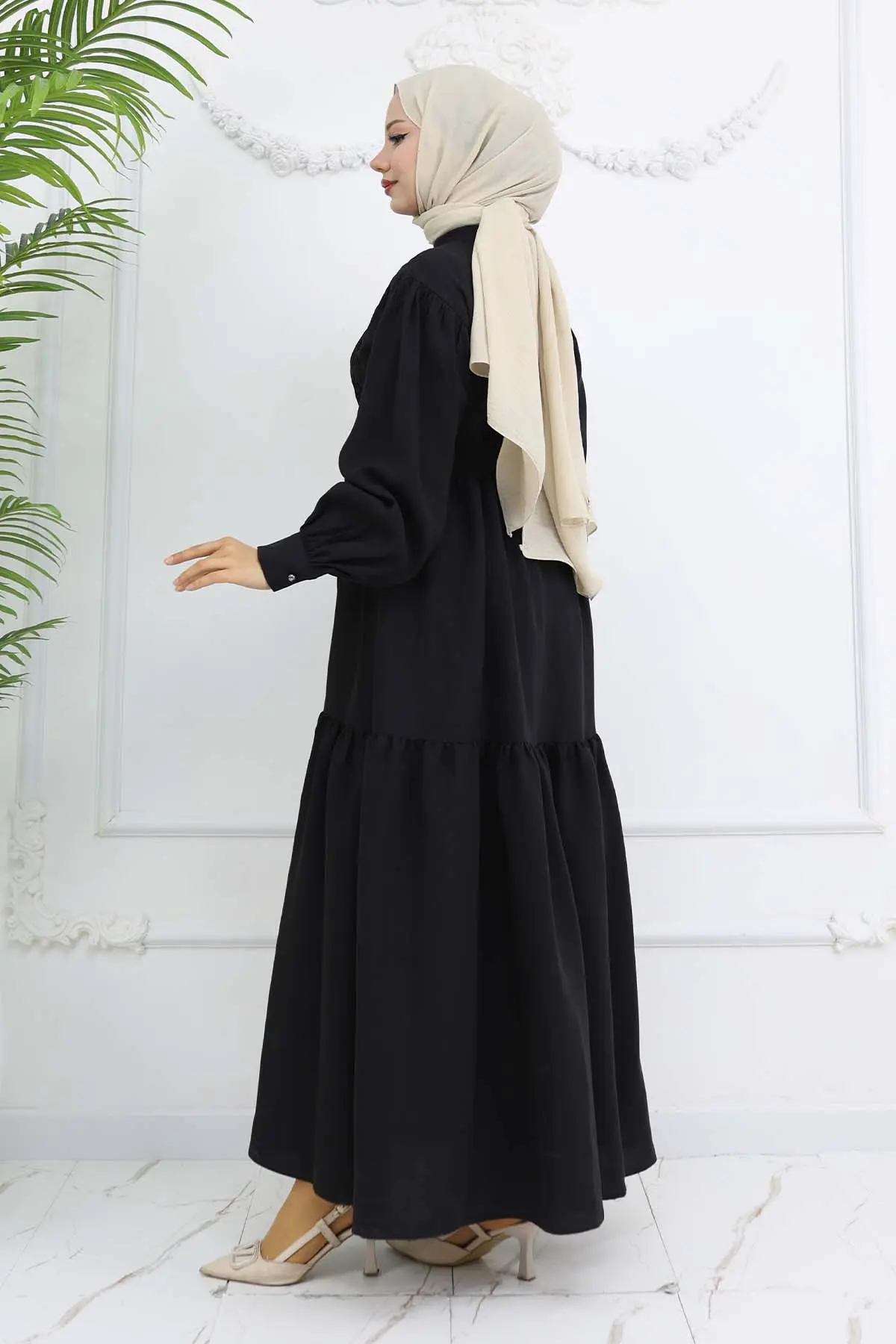 Belted Hijab Dress-detail