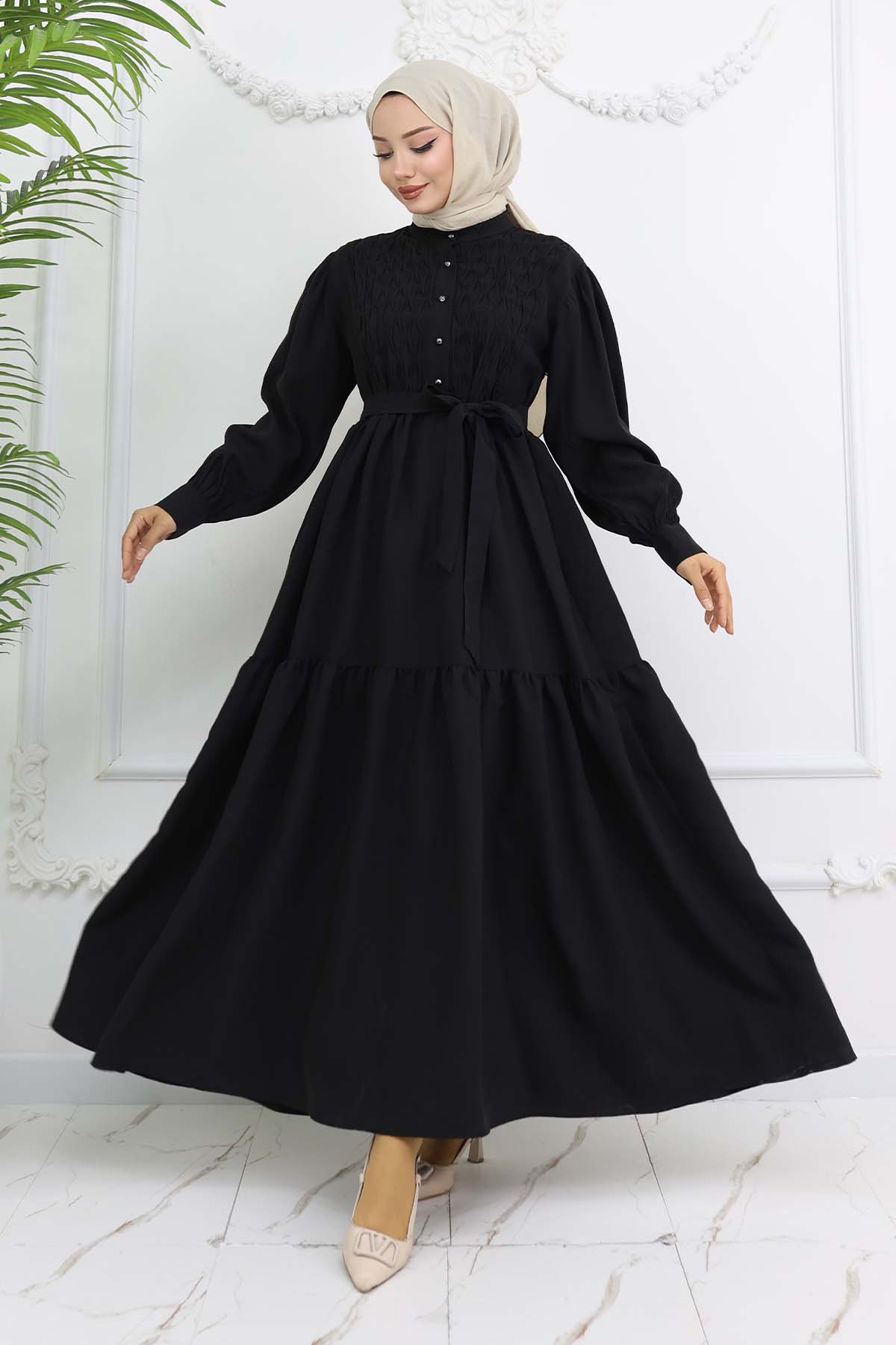 Belted Hijab Dress