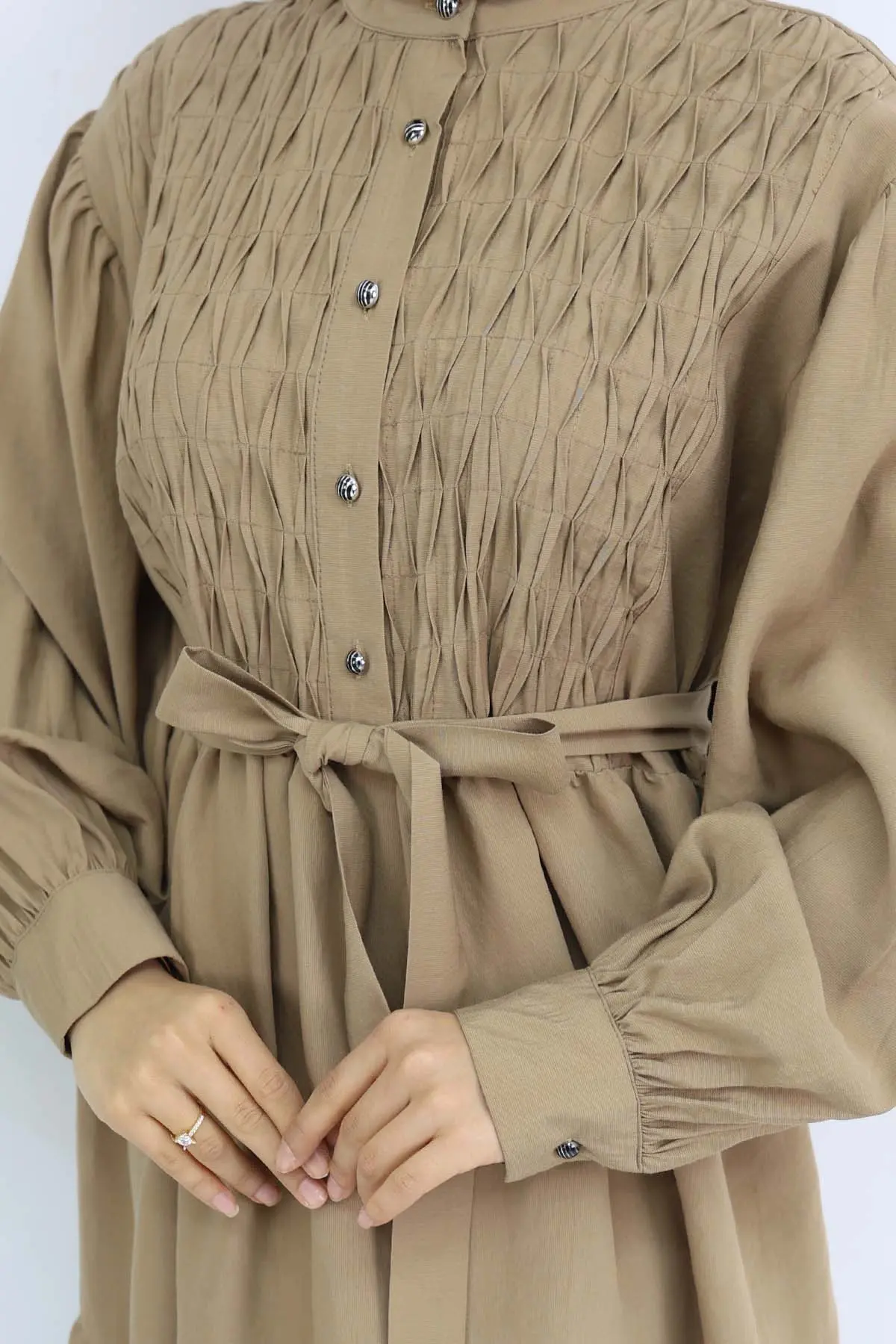 Belted Hijab Dress-detail