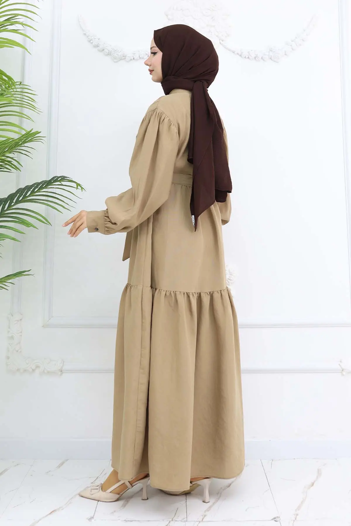 Belted Hijab Dress-detail