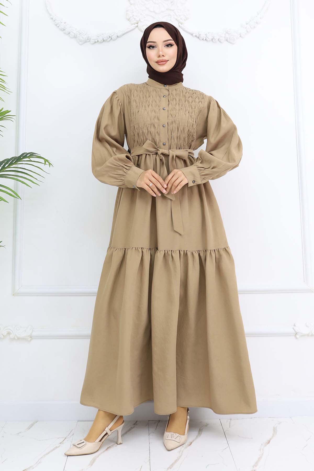 Belted Hijab Dress