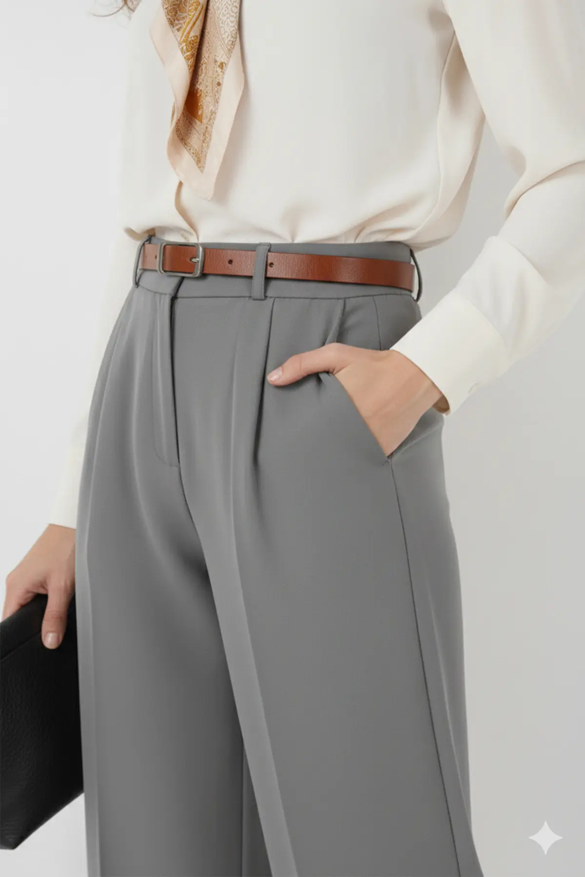 Belted Hijab Trousers-detail