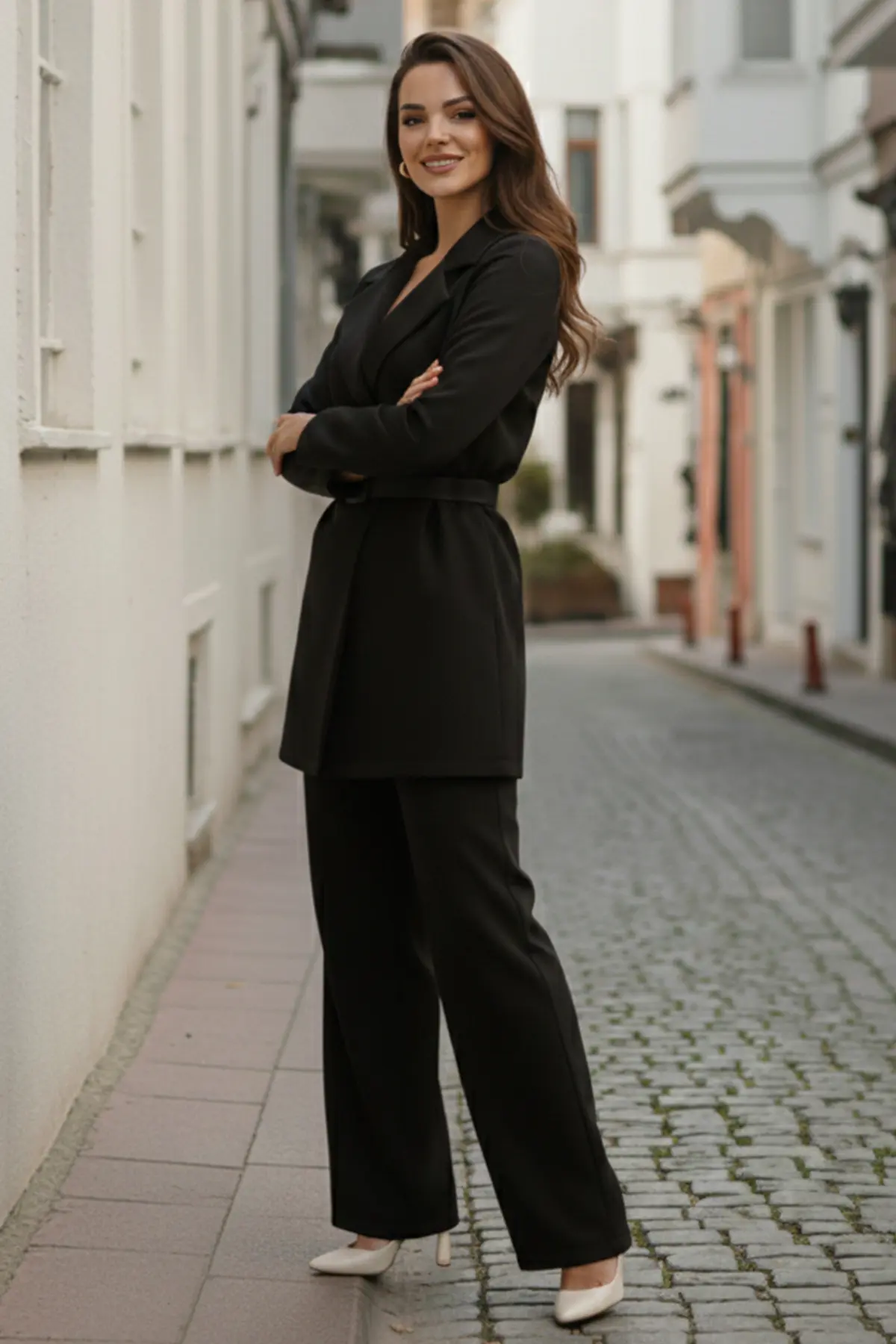 Belted Hijab Two-piece Set-detail