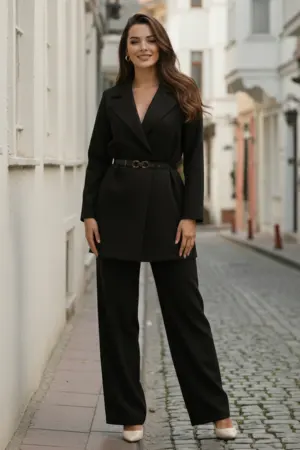 Belted Hijab Two-piece Set