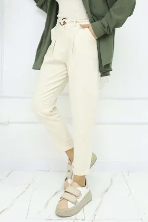 Belted Linen Trousers