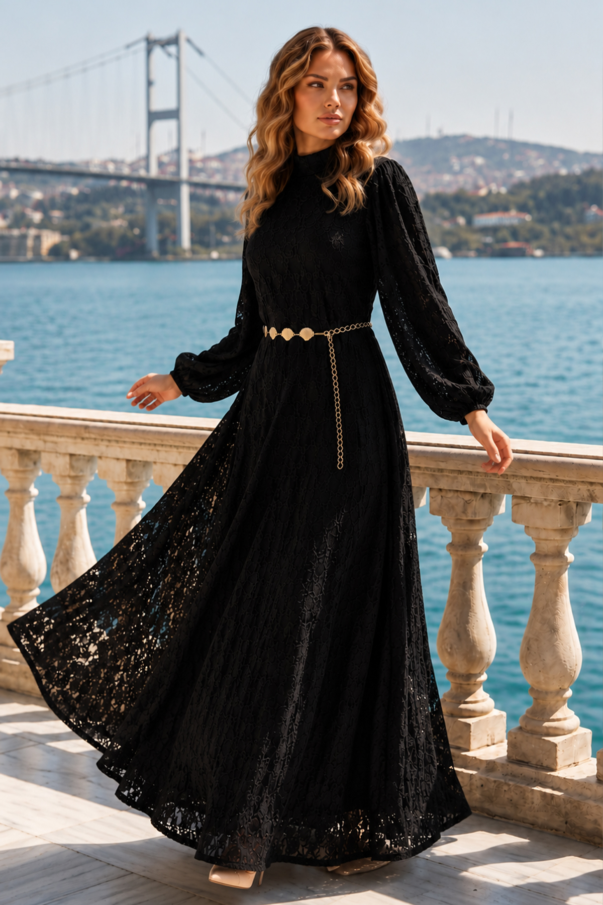 Belted Modest Dress