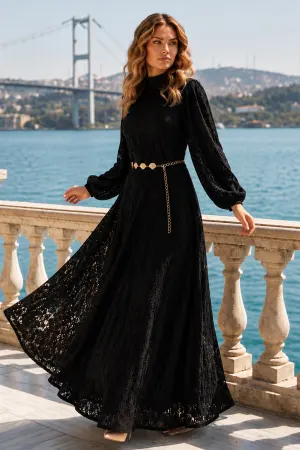 Belted Modest Dress