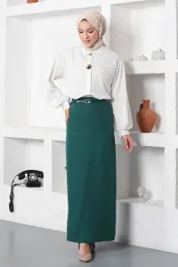Belted Pencil Skirt