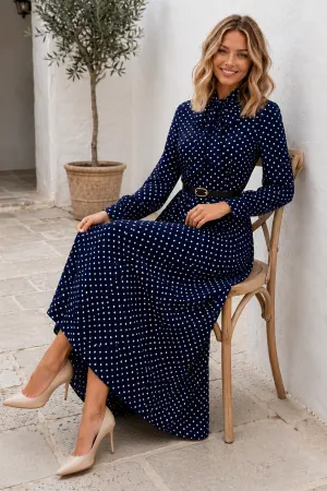 Belted Polka Dot Dress