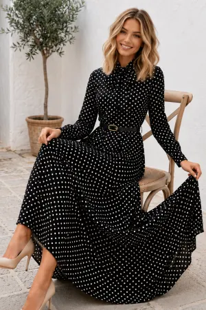 Belted Polka Dot Dress