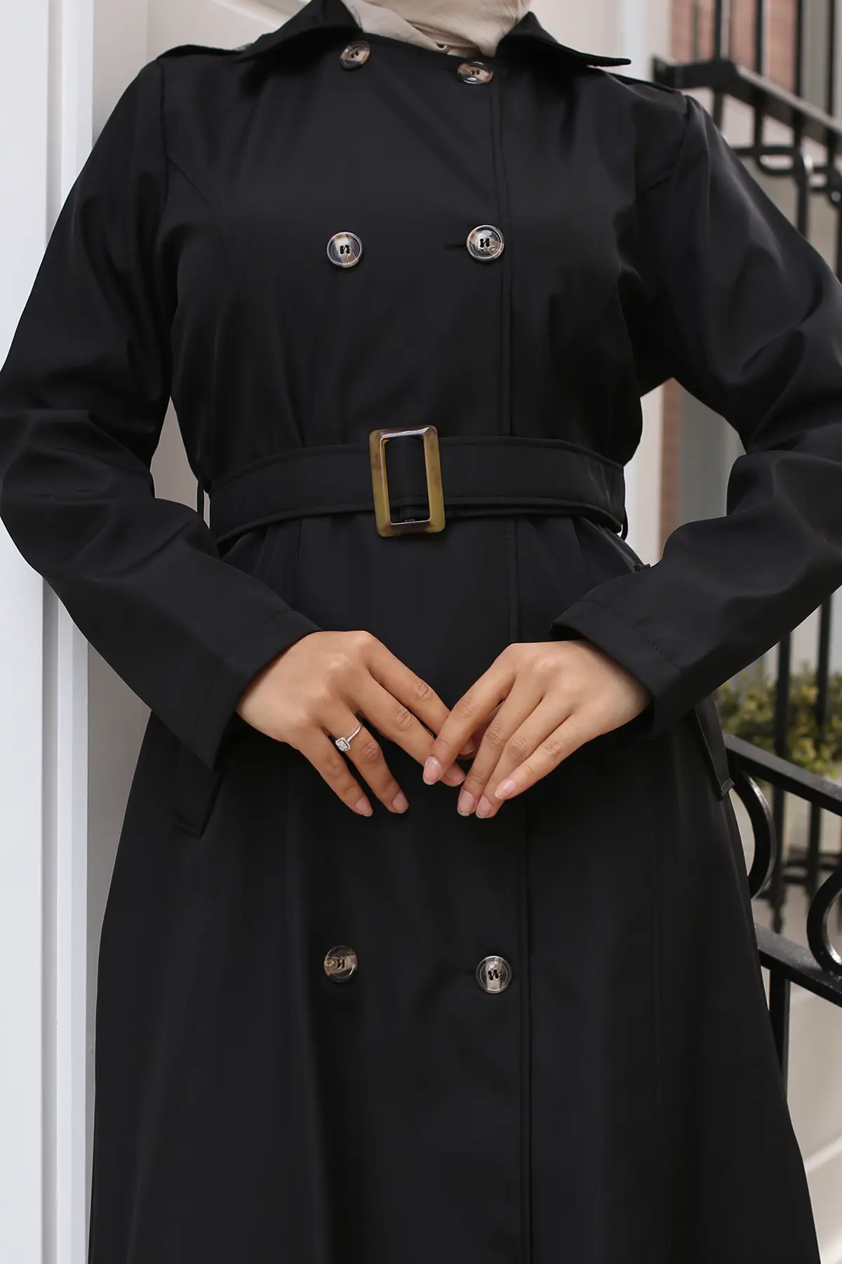 Belted Trench Coat-detail