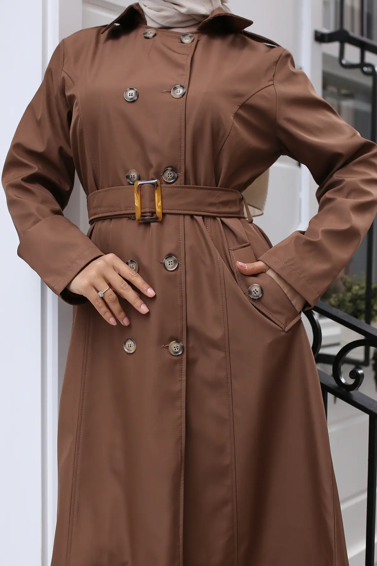 Belted Trench Coat-detail