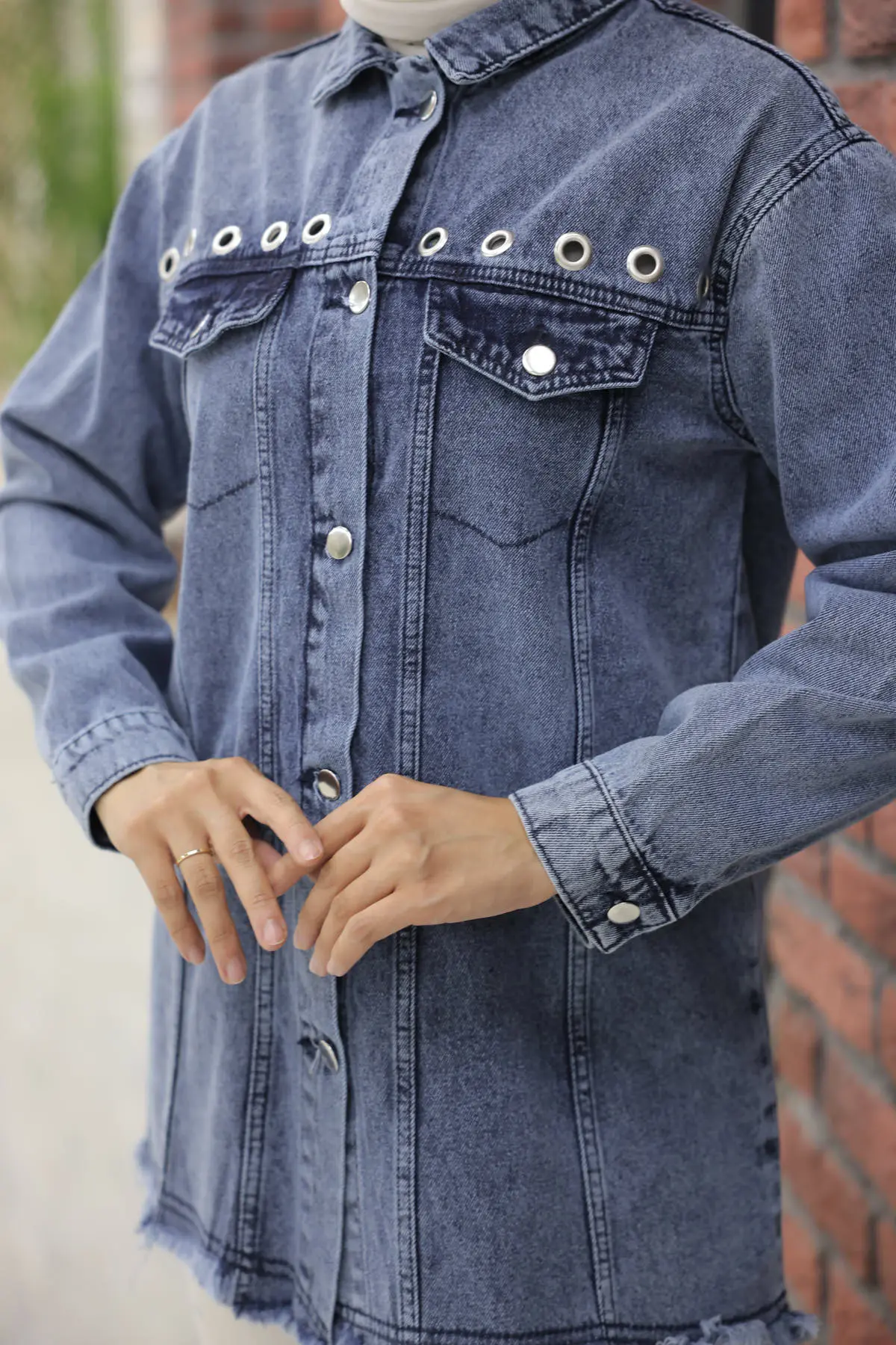 Bird Eye Denim Jacket-detail