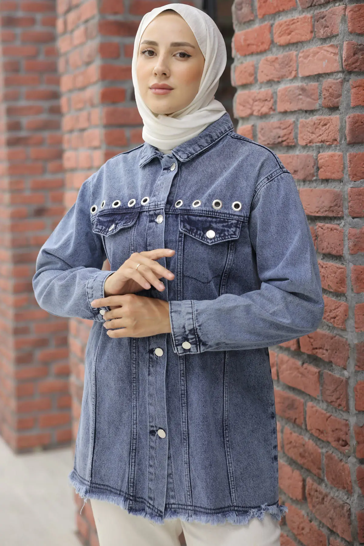 Bird Eye Denim Jacket-detail