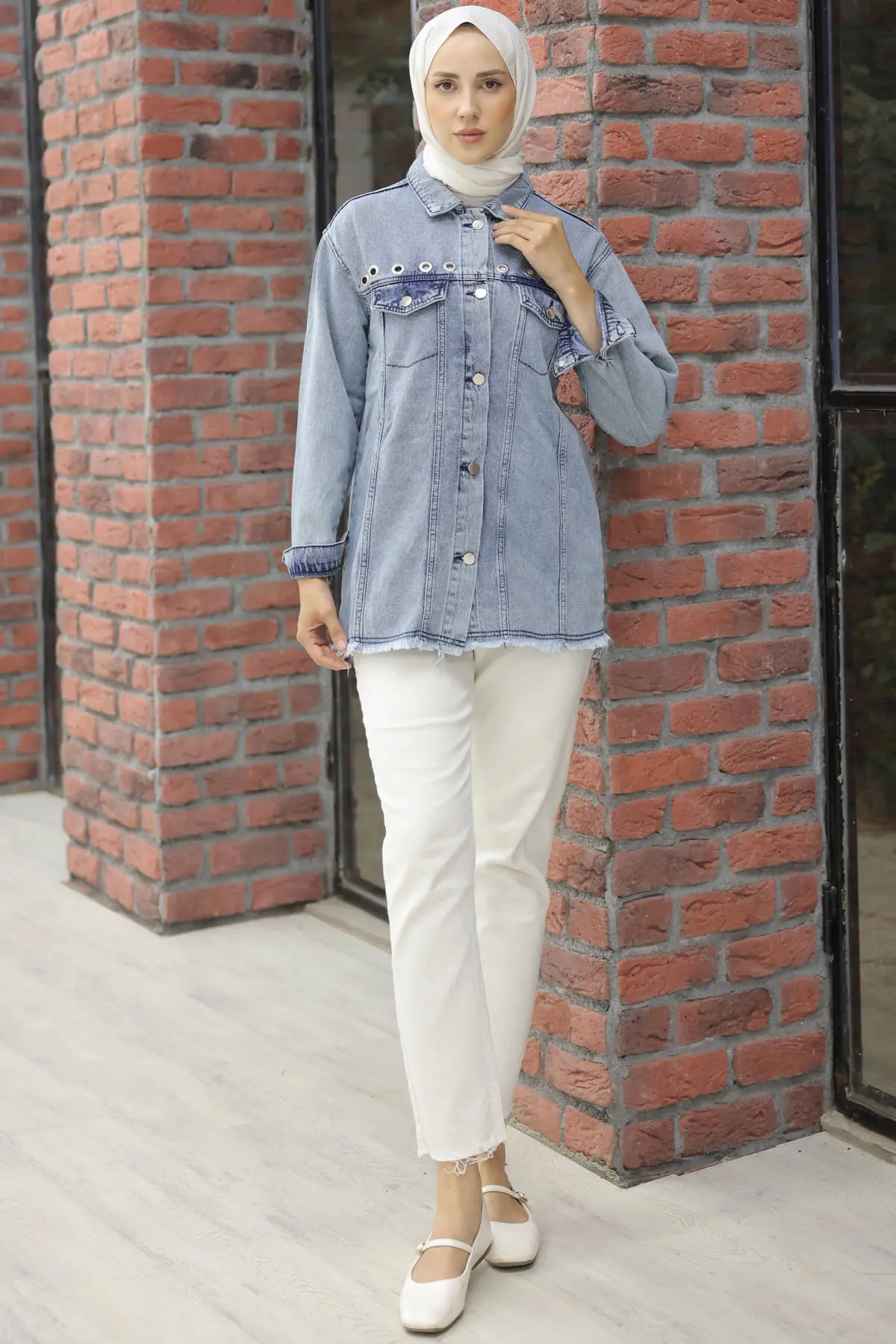Bird Eye Denim Jacket-detail