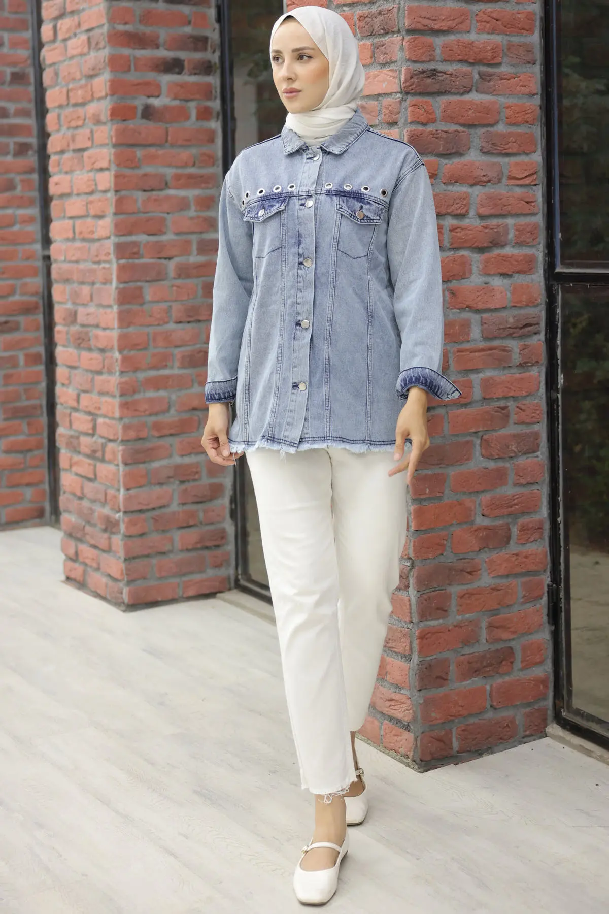 Bird Eye Denim Jacket-detail