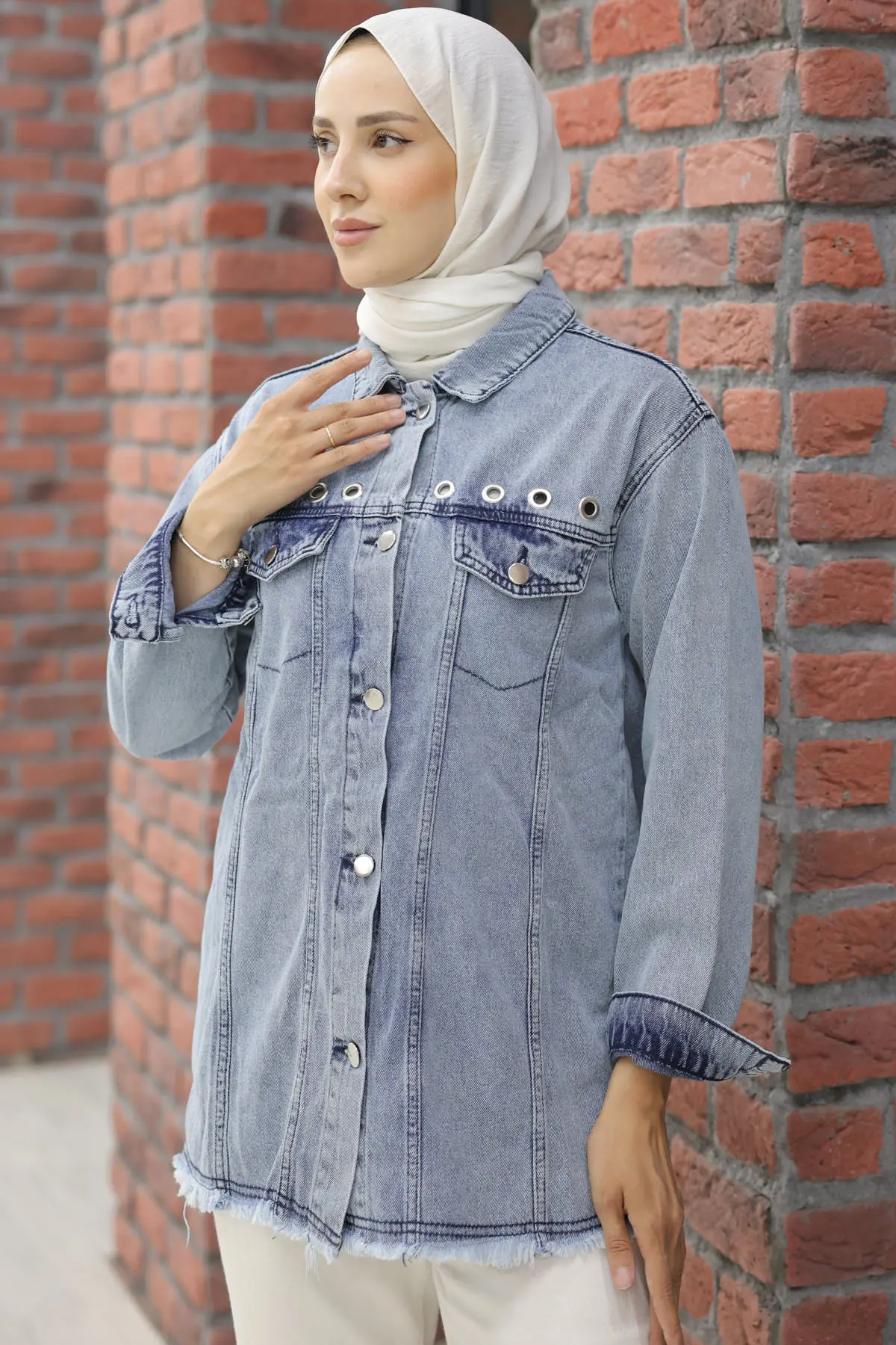 Bird Eye Denim Jacket-detail