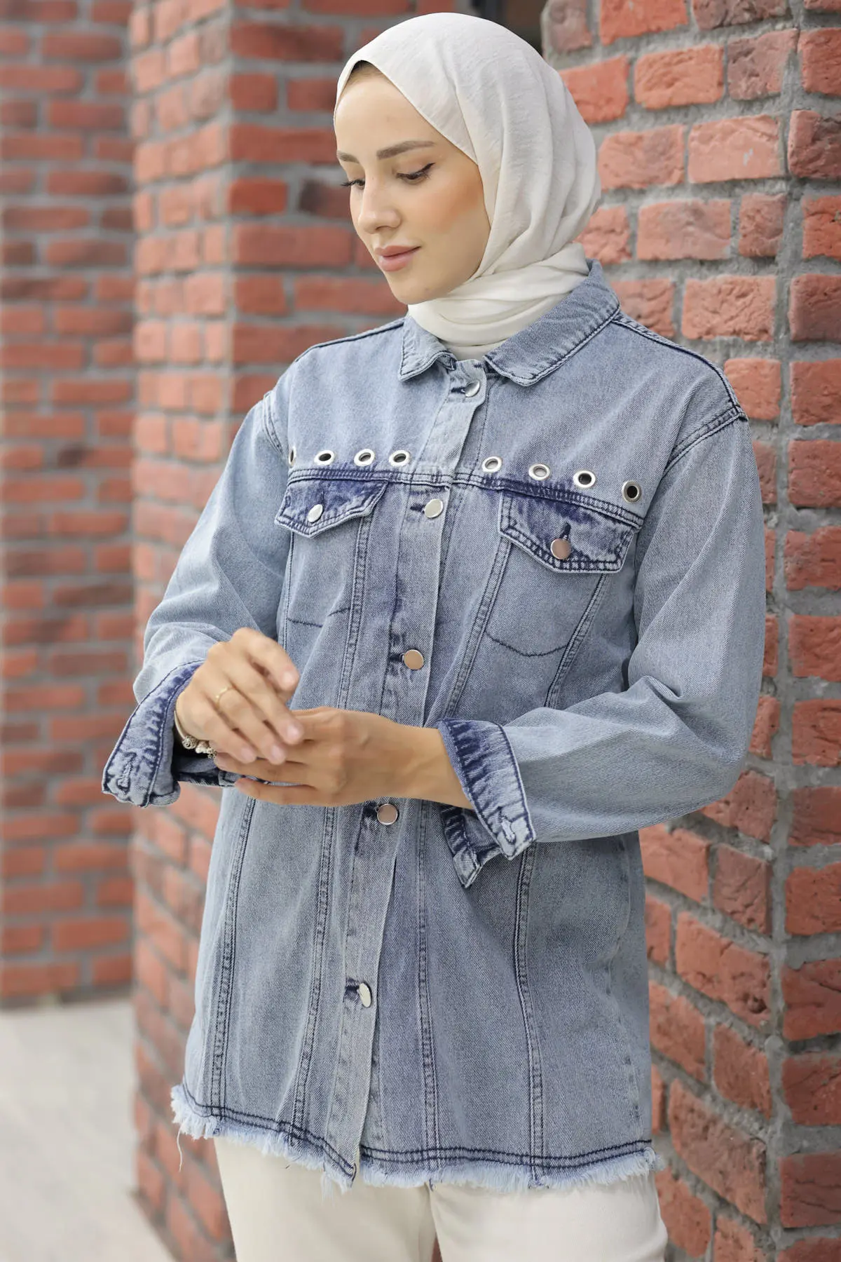 Bird Eye Denim Jacket-detail