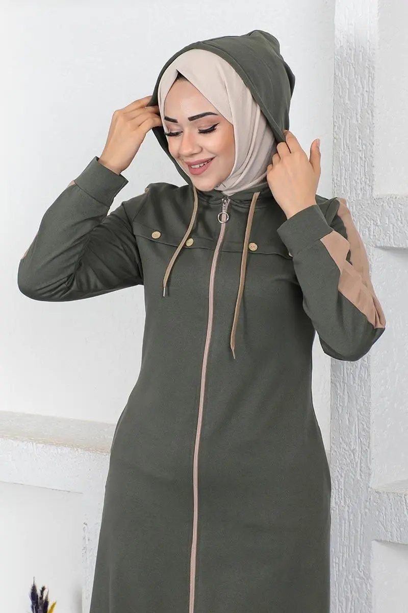 Bird Eye Stripe Detail Sports Abaya-detail