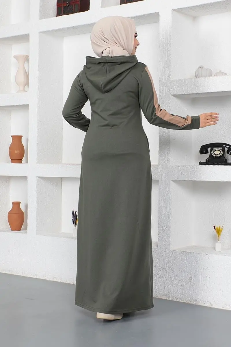 Bird Eye Stripe Detail Sports Abaya-detail