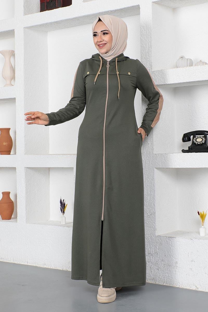Bird Eye Stripe Detail Sports Abaya