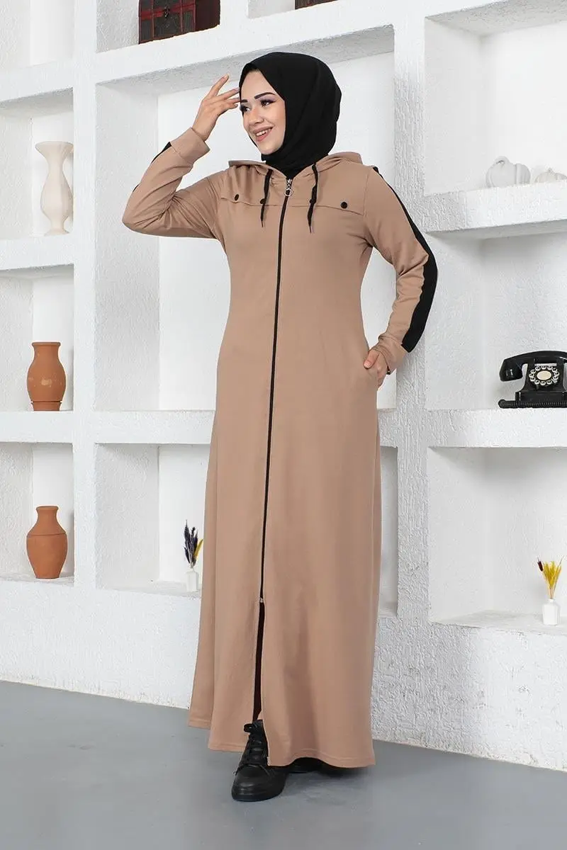 Bird Eye Stripe Detail Sports Abaya-detail