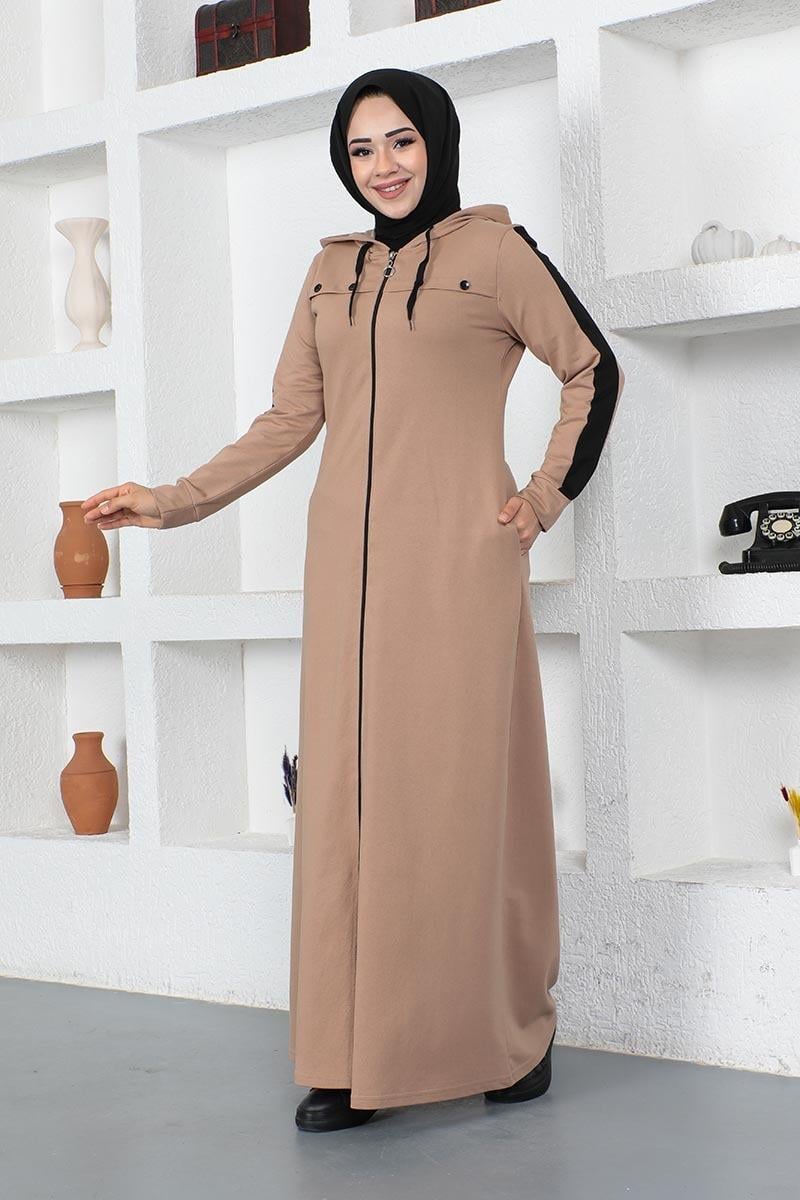 Bird Eye Stripe Detail Sports Abaya