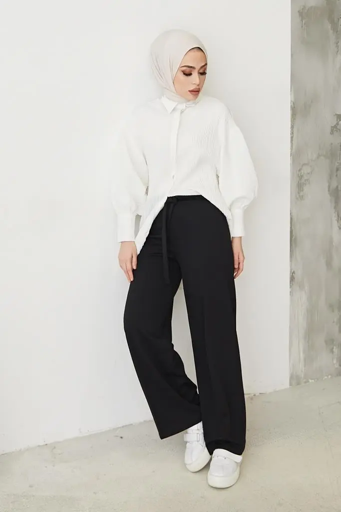 Black Belted Hijab Pants