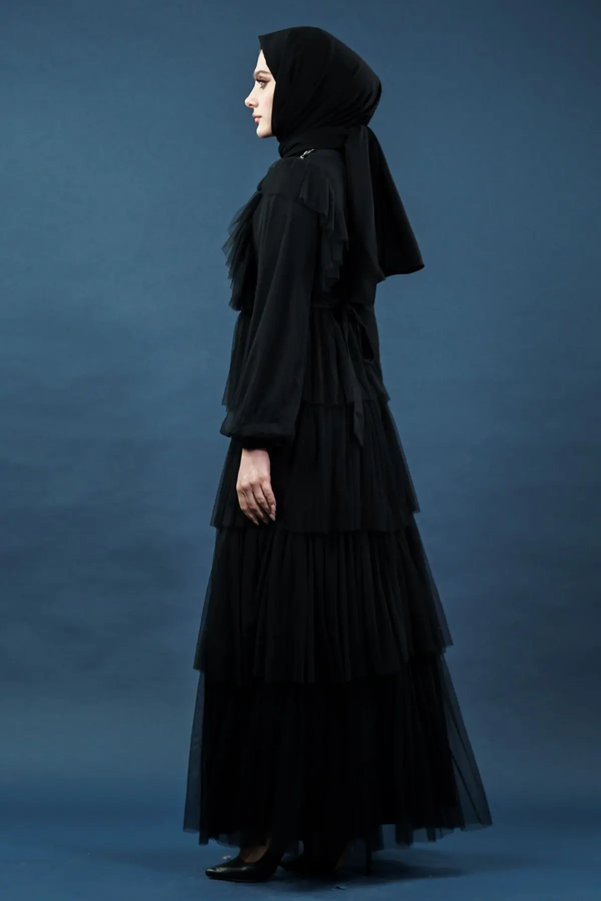 Black Color Evening Dress-detail