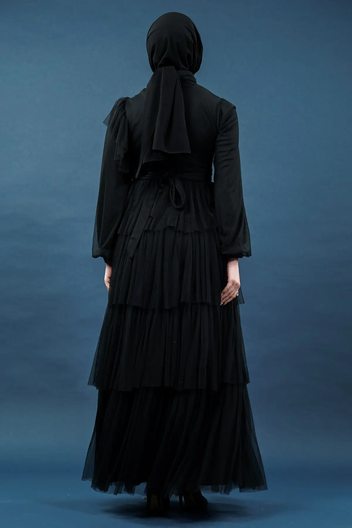 Black Color Evening Dress-detail