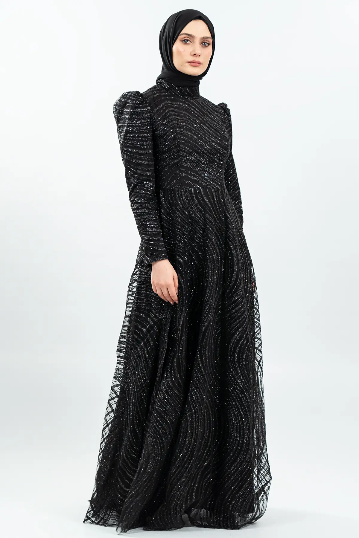 Black Color Evening Dress-detail