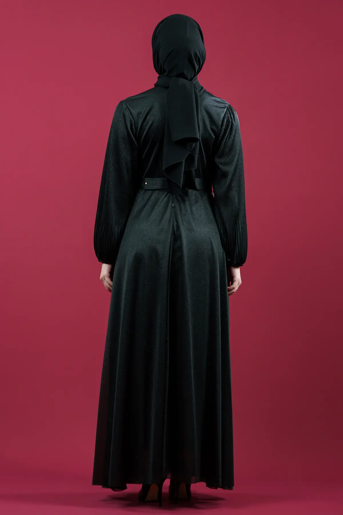 Black Glittery Evening Dress-detail