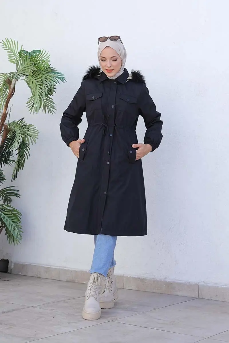 Bondit Fabric Fur Coat-detail