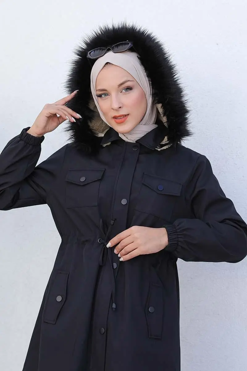 Bondit Fabric Fur Coat-detail