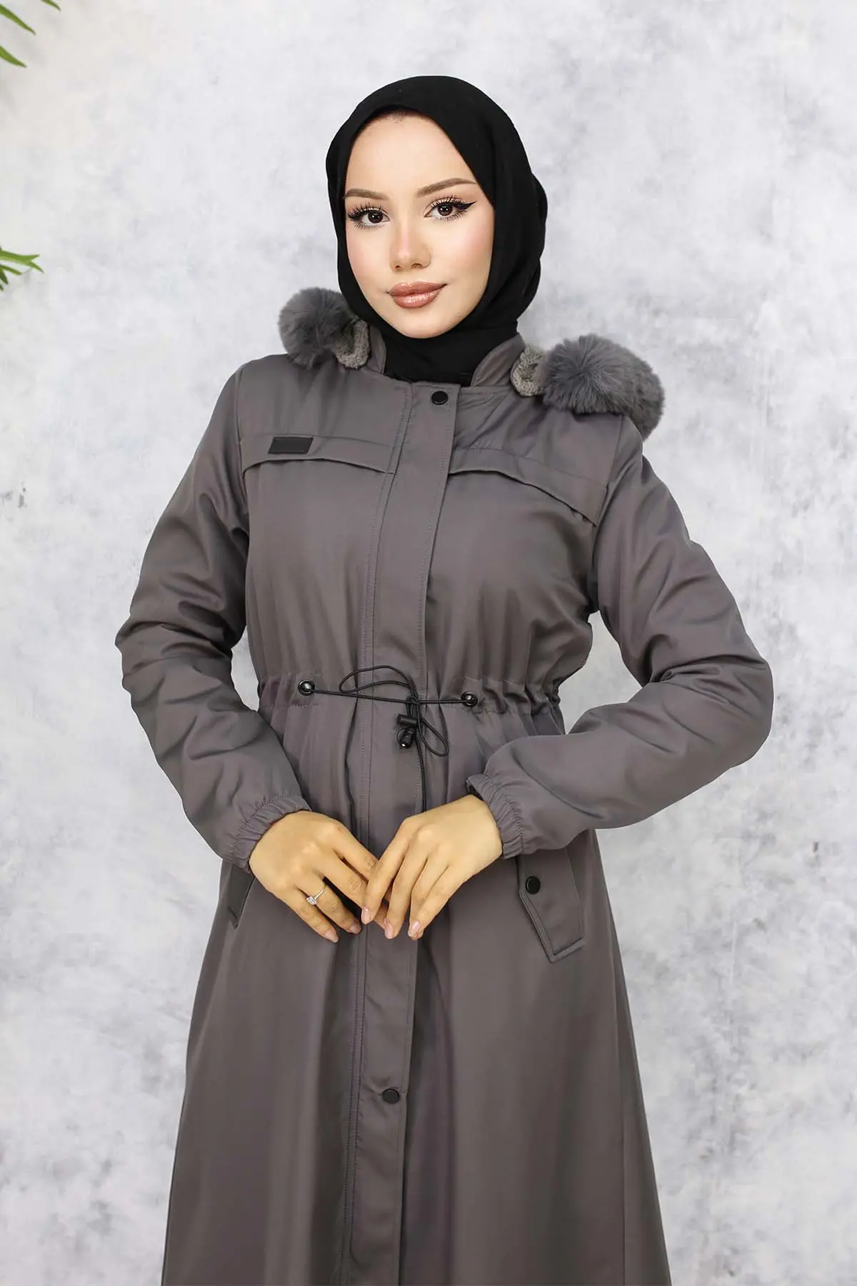 Bondite Coat With Plush Inside And Fur Collar-detail