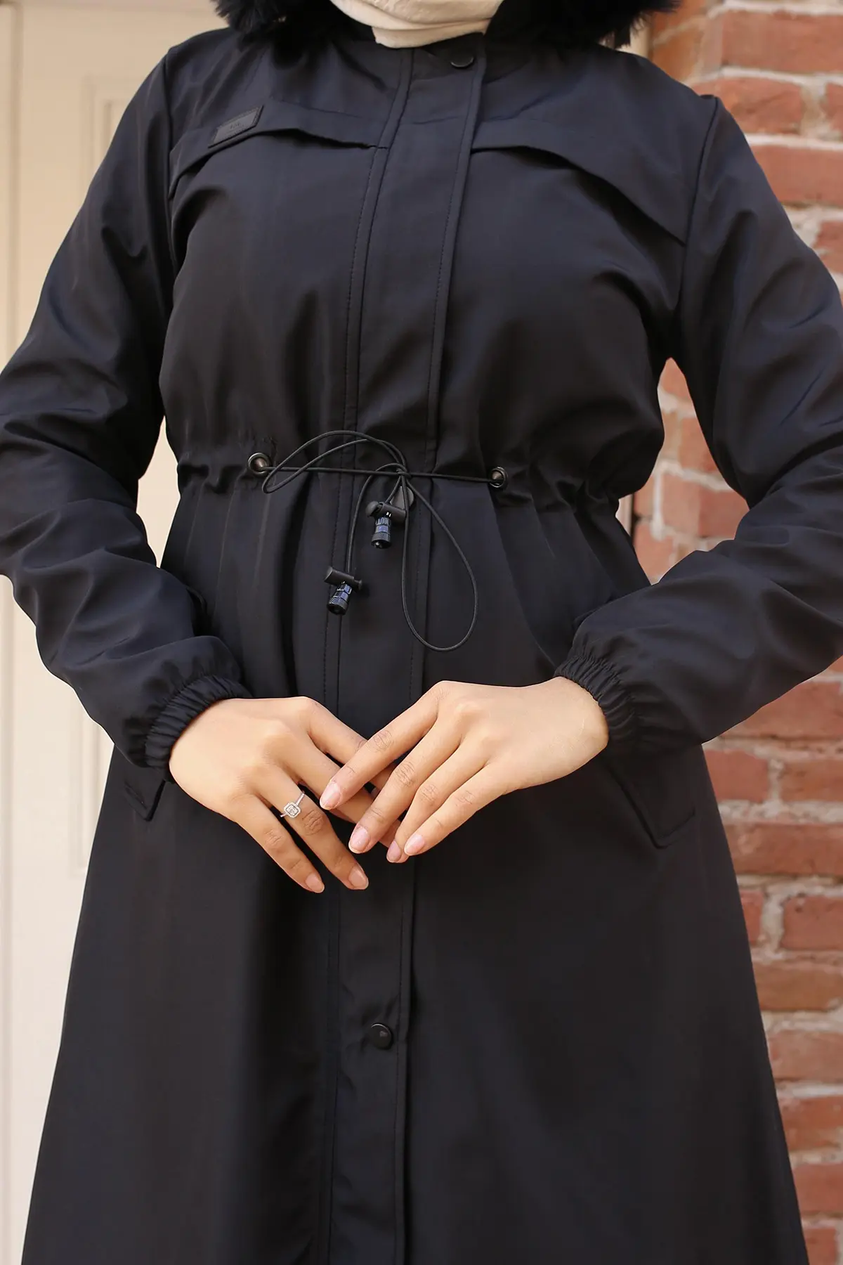 Bondite Coat With Plush Inside And Fur Collar-detail