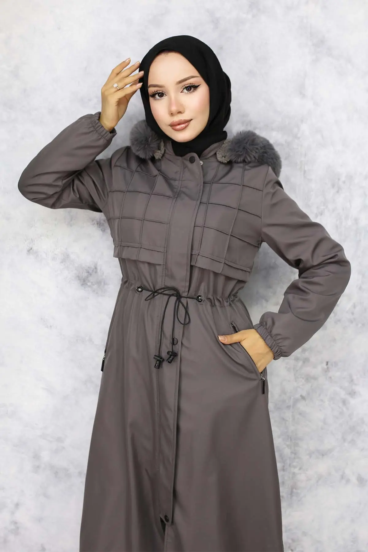 Bondite Coat With Plush Inside And Fur Collar-detail