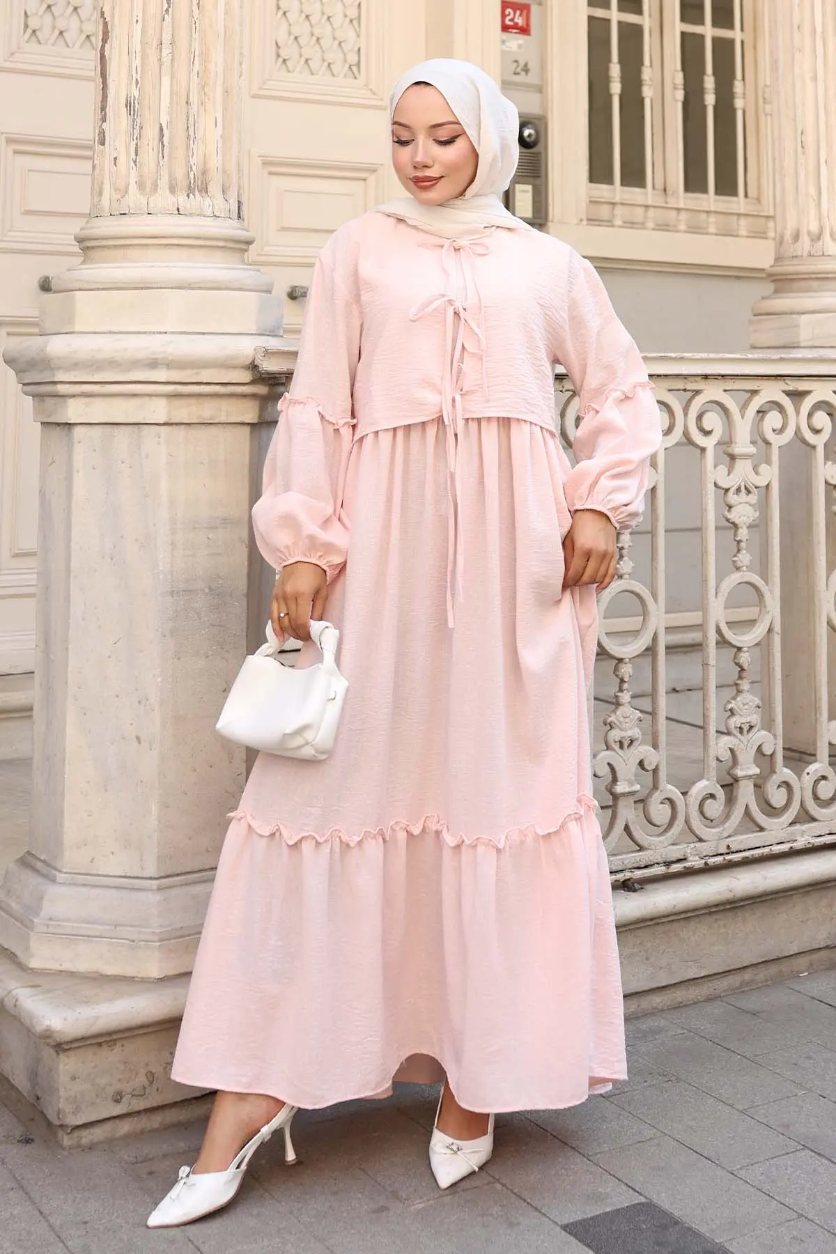 Bow Detail Dress Set-detail