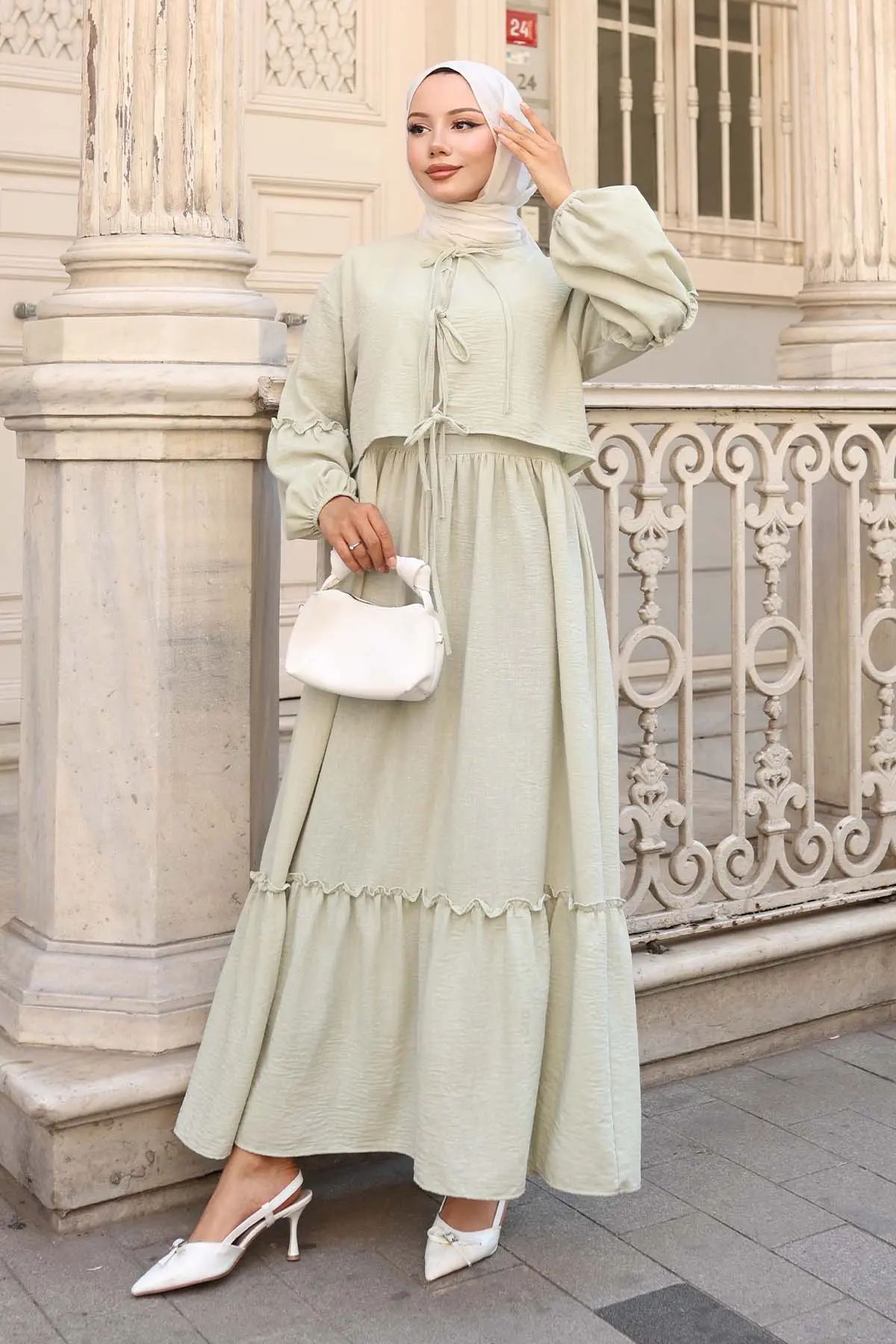 Bow Detail Dress Set-detail