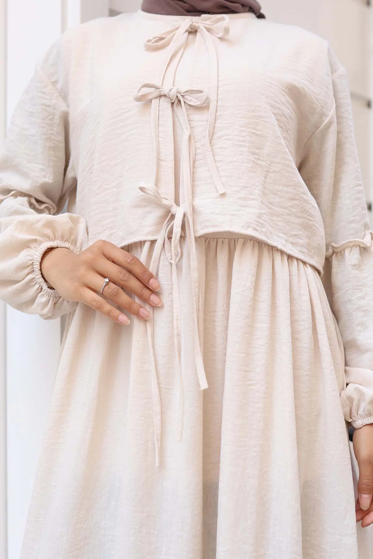 Bow Detail Dress Set-detail