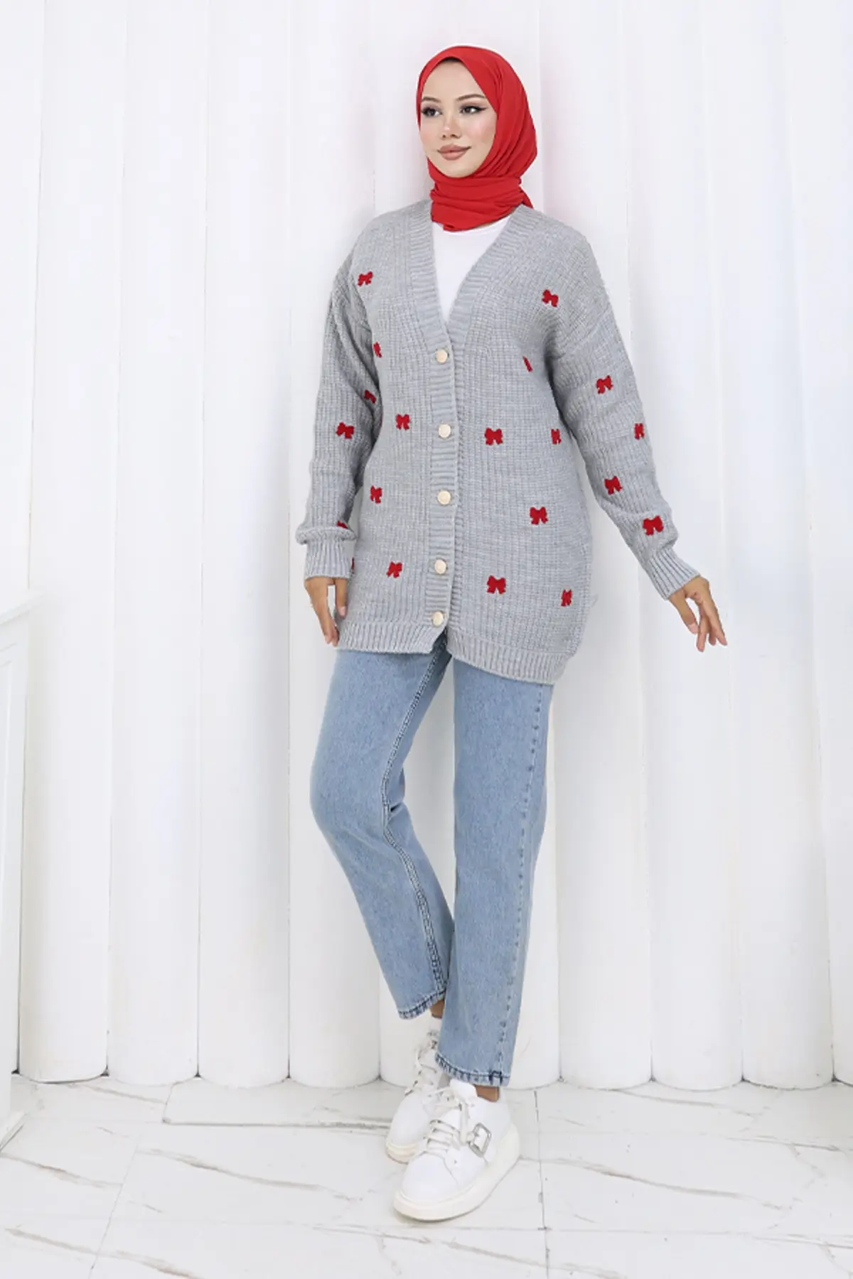 Bow Detailed Knit Cardigan-detail