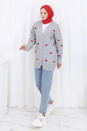 Bow Detailed Knit Cardigan