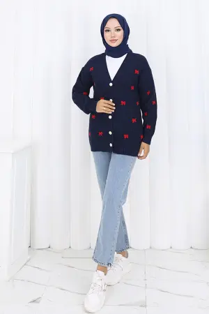 Bow Detailed Knit Cardigan