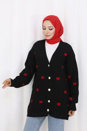Bow Detailed Knit Cardigan