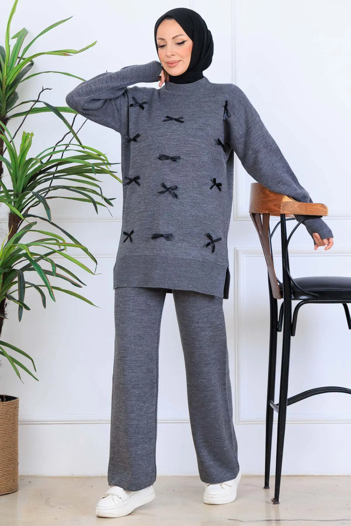 Bow Detailed Knitwear Set